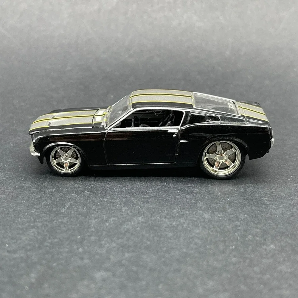 JL Full Throttle Foose 1967 67 Ford Mustang Black Car Stripes Diecast 1/64 Scale